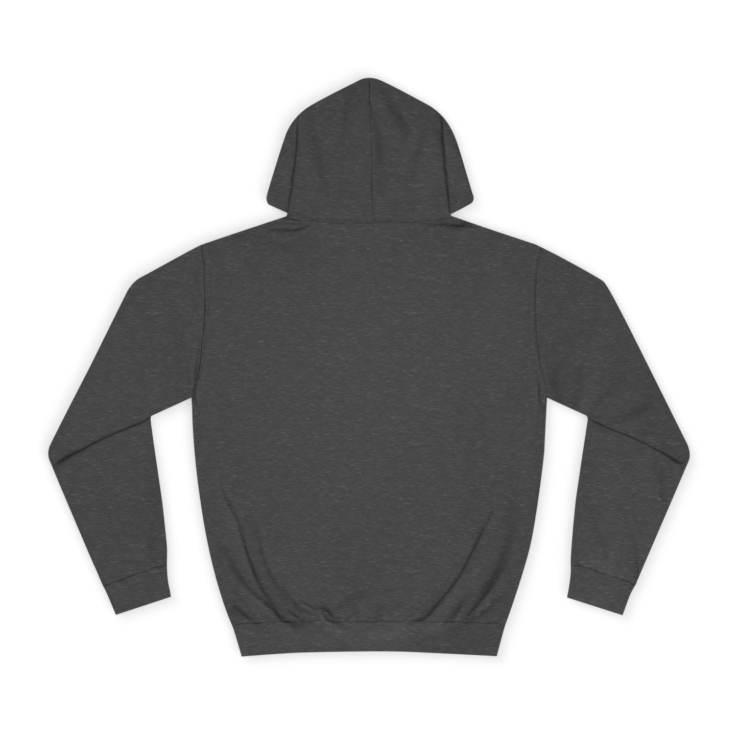 Dark gray hoodie shown from the back on a white background.