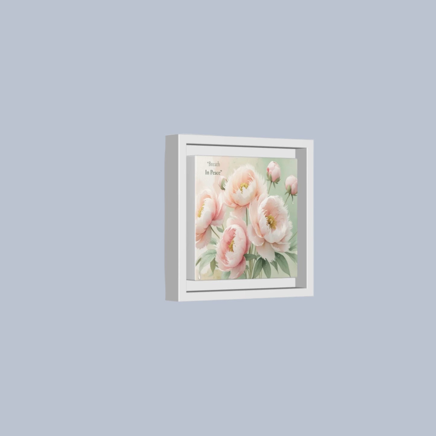 soft bloom pink flowers framed matte canvas. the delicate floral artwork bring fresh and soothing aesthetic