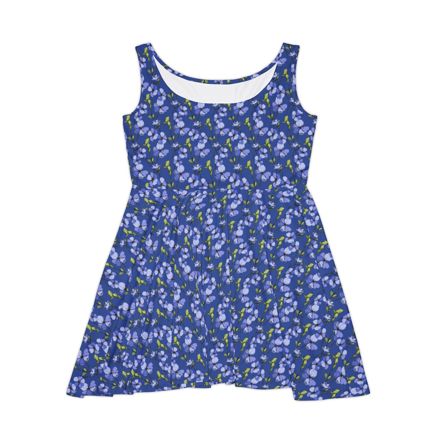 Women's skater dress with floral print in soft, flowy fabric