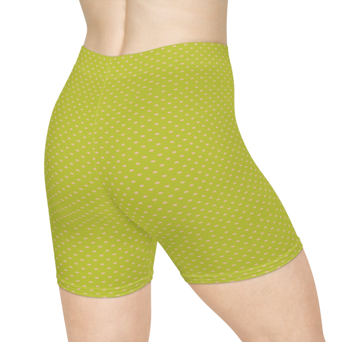 High-waisted women’s biker shorts with stretchy fit and mid-thigh length