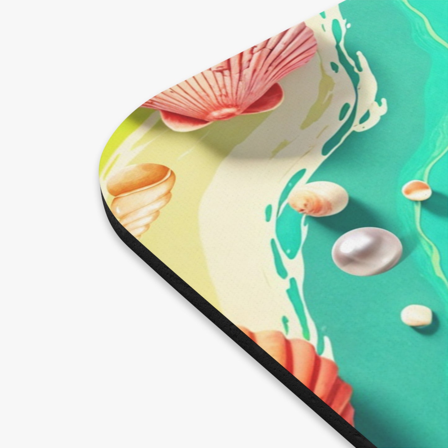 Ocean Shells Mouse Pad – Beach Scene with White Seashells Design