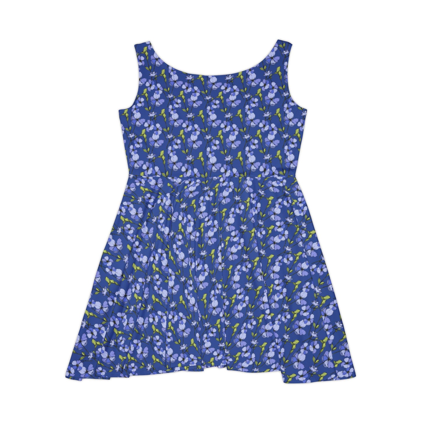 Women's skater dress with floral print in soft, flowy fabric