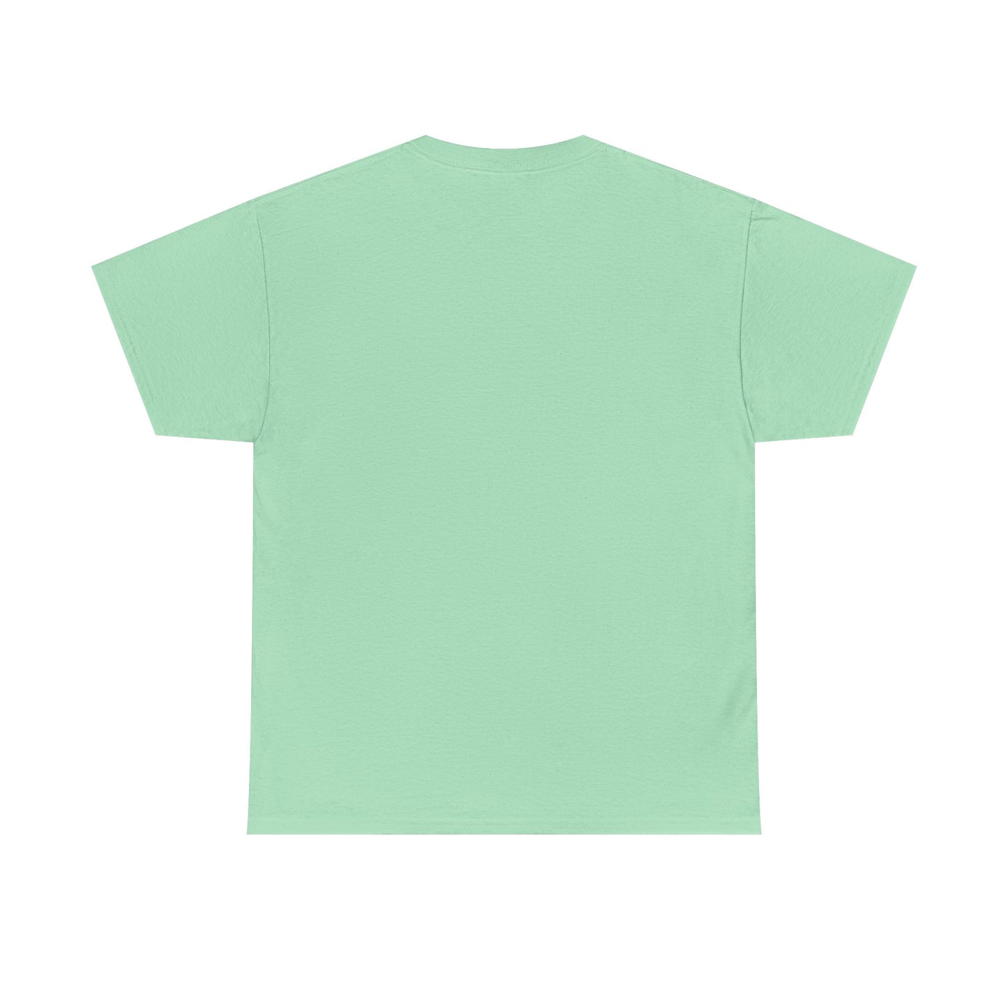 Mint Green t-shirt shown from the back on a white background