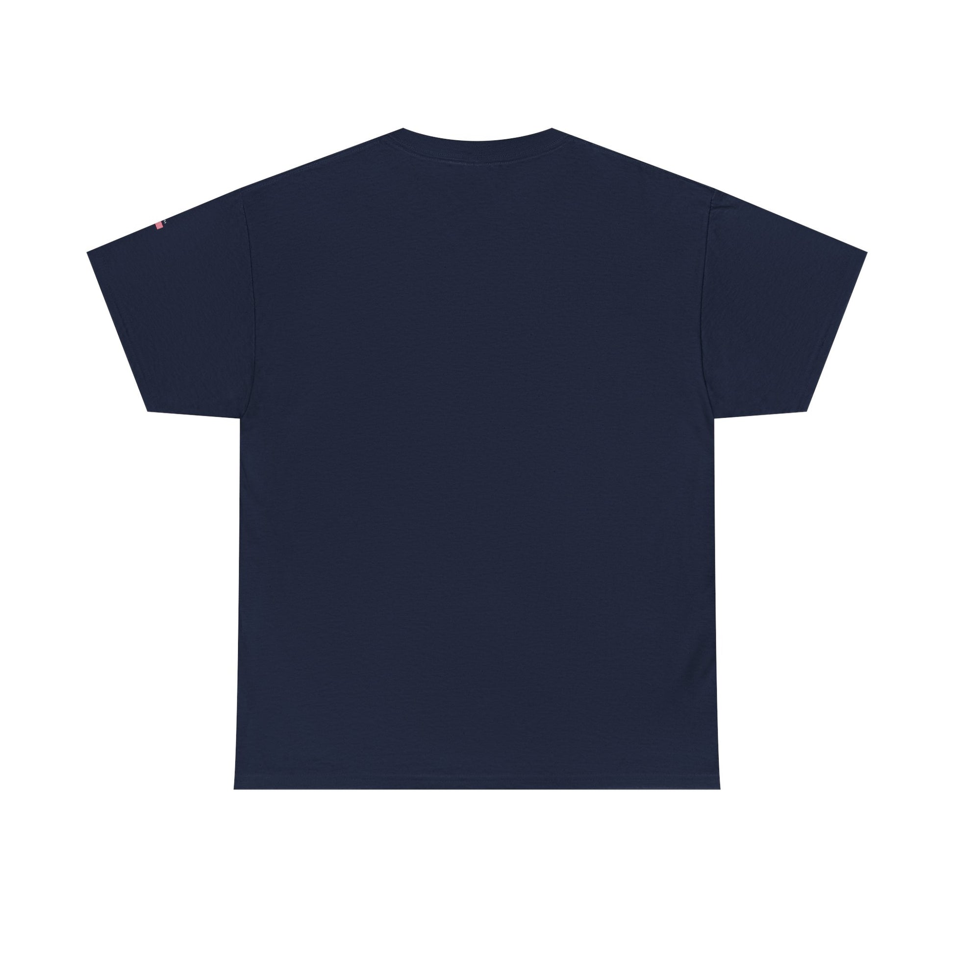 Navy blue t-shirt on a white background