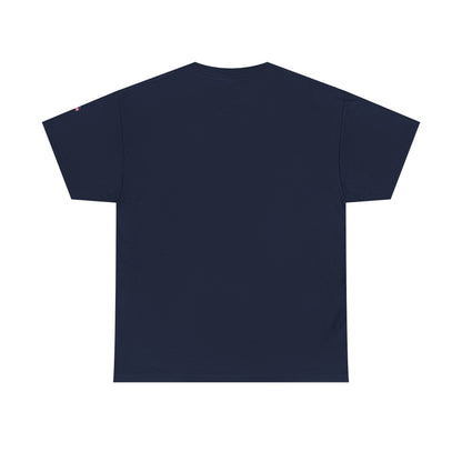 Navy blue t-shirt on a white background