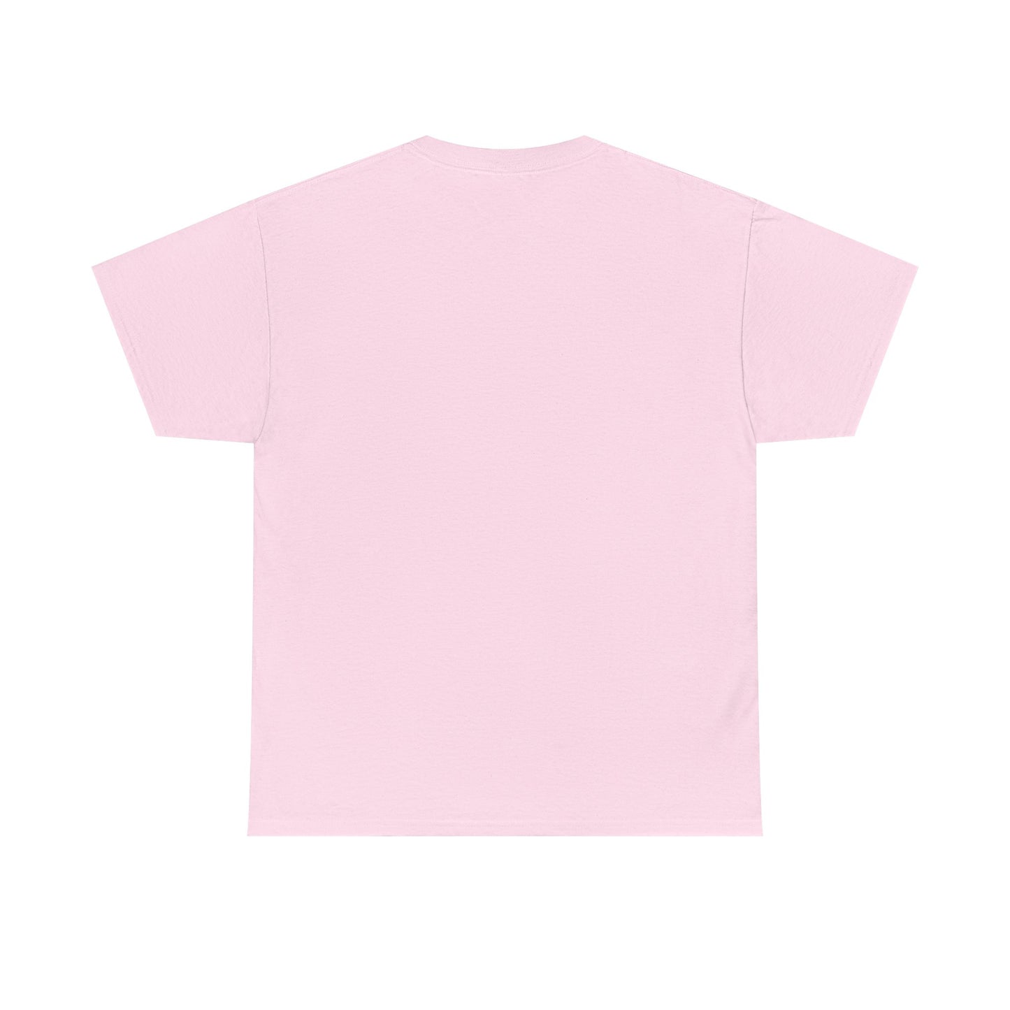 Plain back view of light pink unisex cotton tee