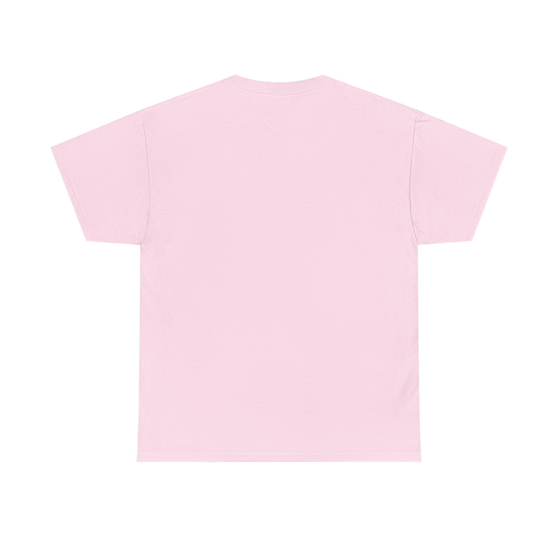 Plain back view of light pink unisex cotton tee