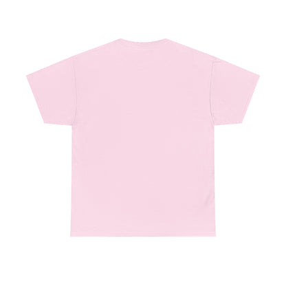 Plain back view of light pink unisex cotton tee
