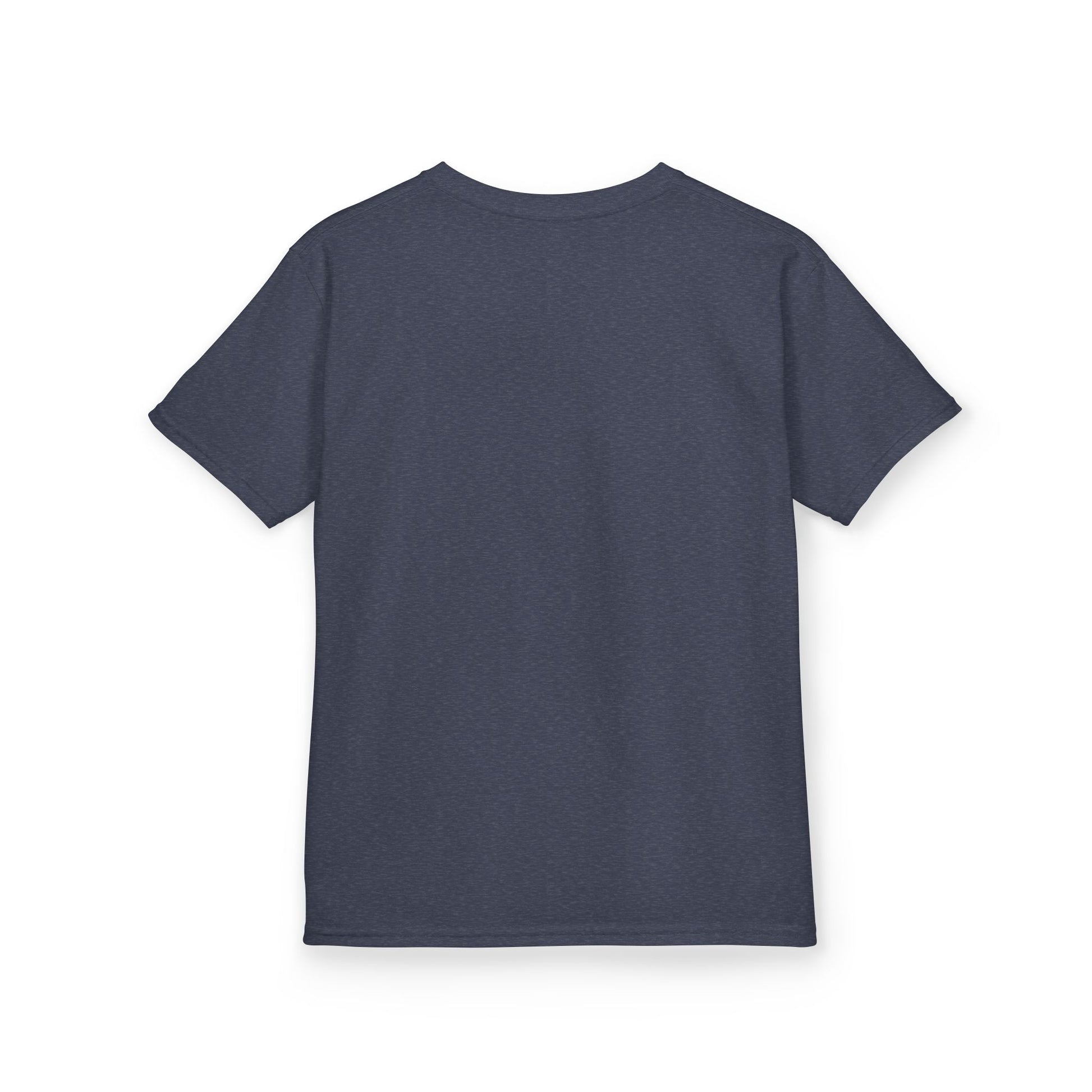Navy blue t-shirt on a white background