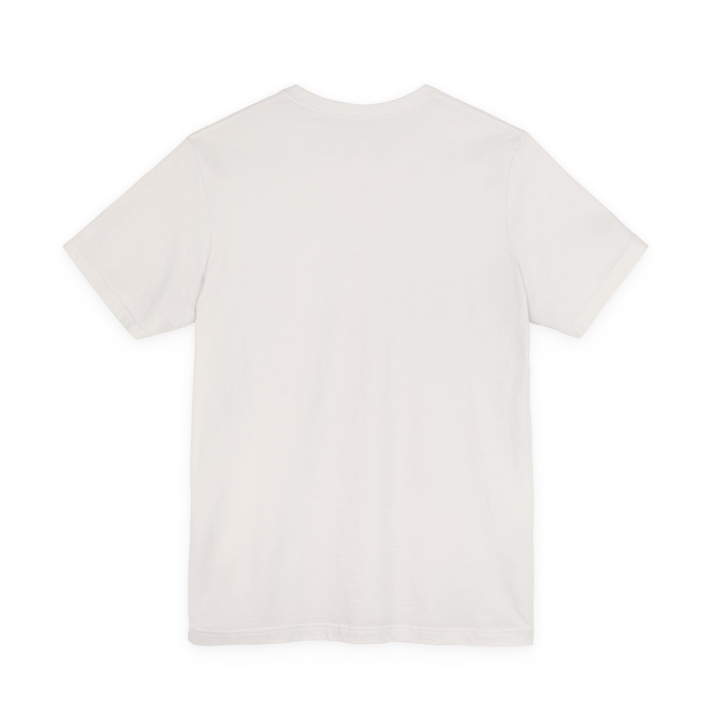 Plain back view of short sleeve jersey tee