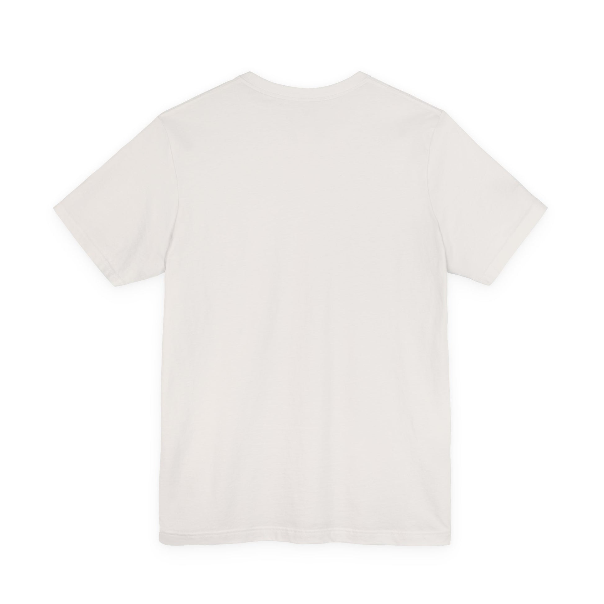 Plain back view of short sleeve jersey tee