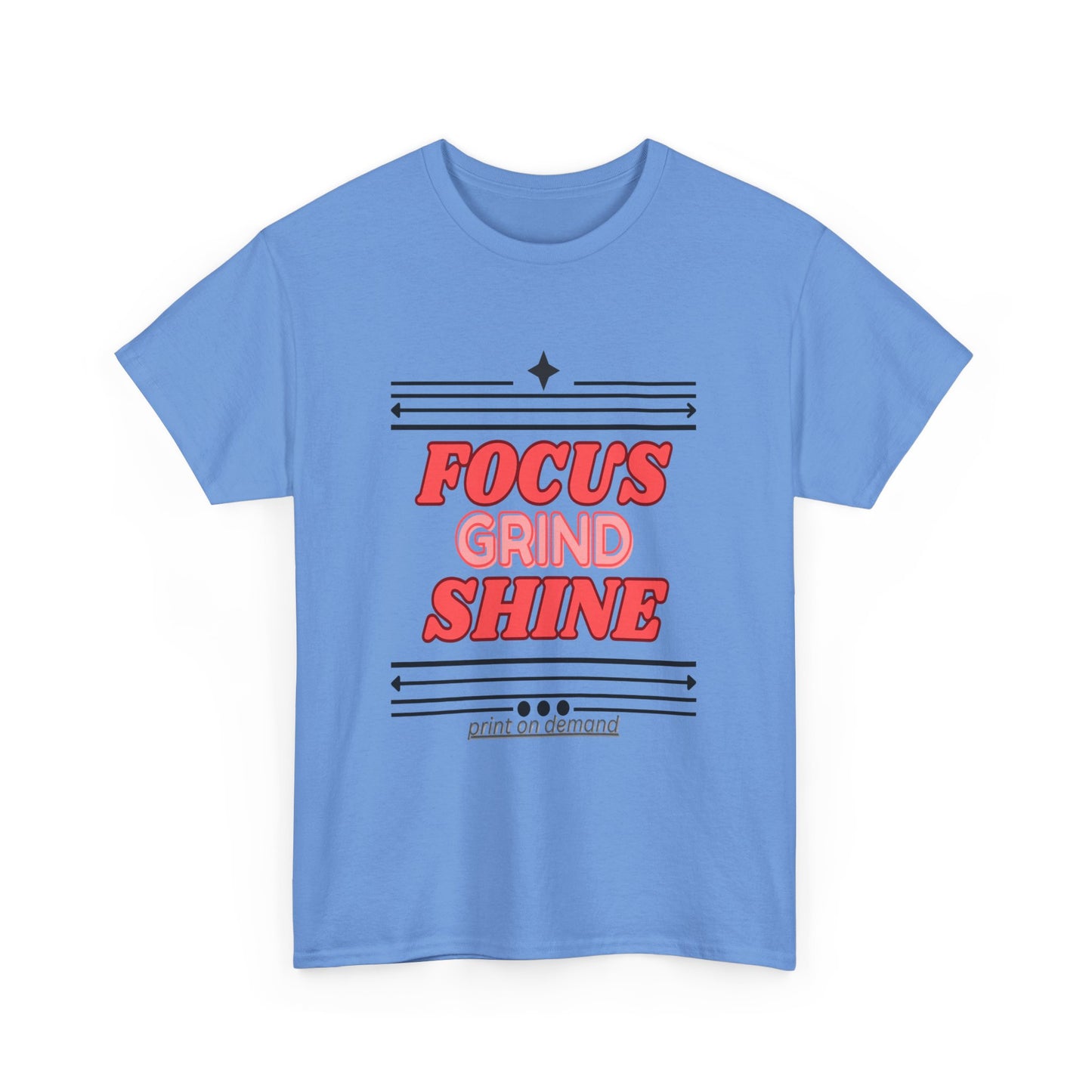 Carolina Blue t-shirt with red and black text on a white background