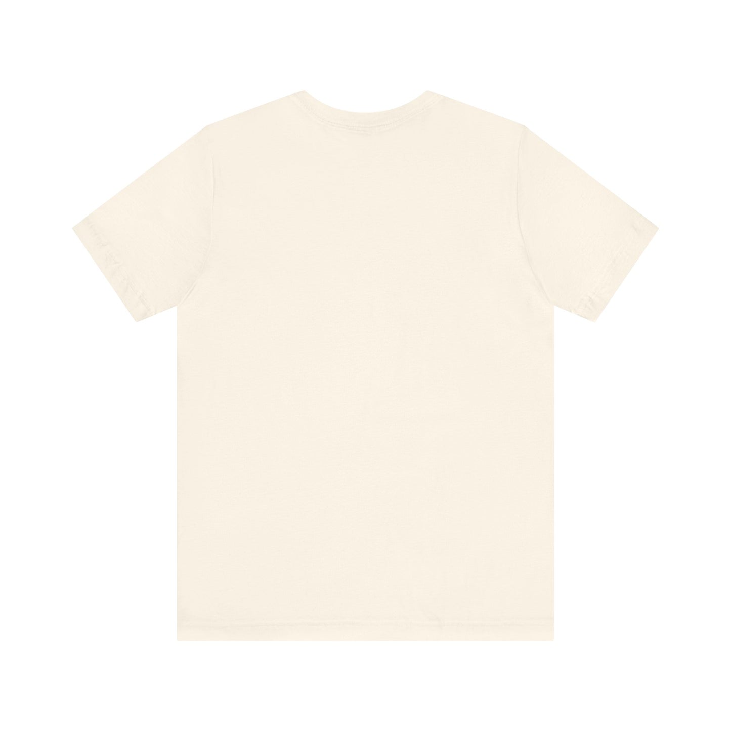 Plain back view of short sleeve jersey tee
