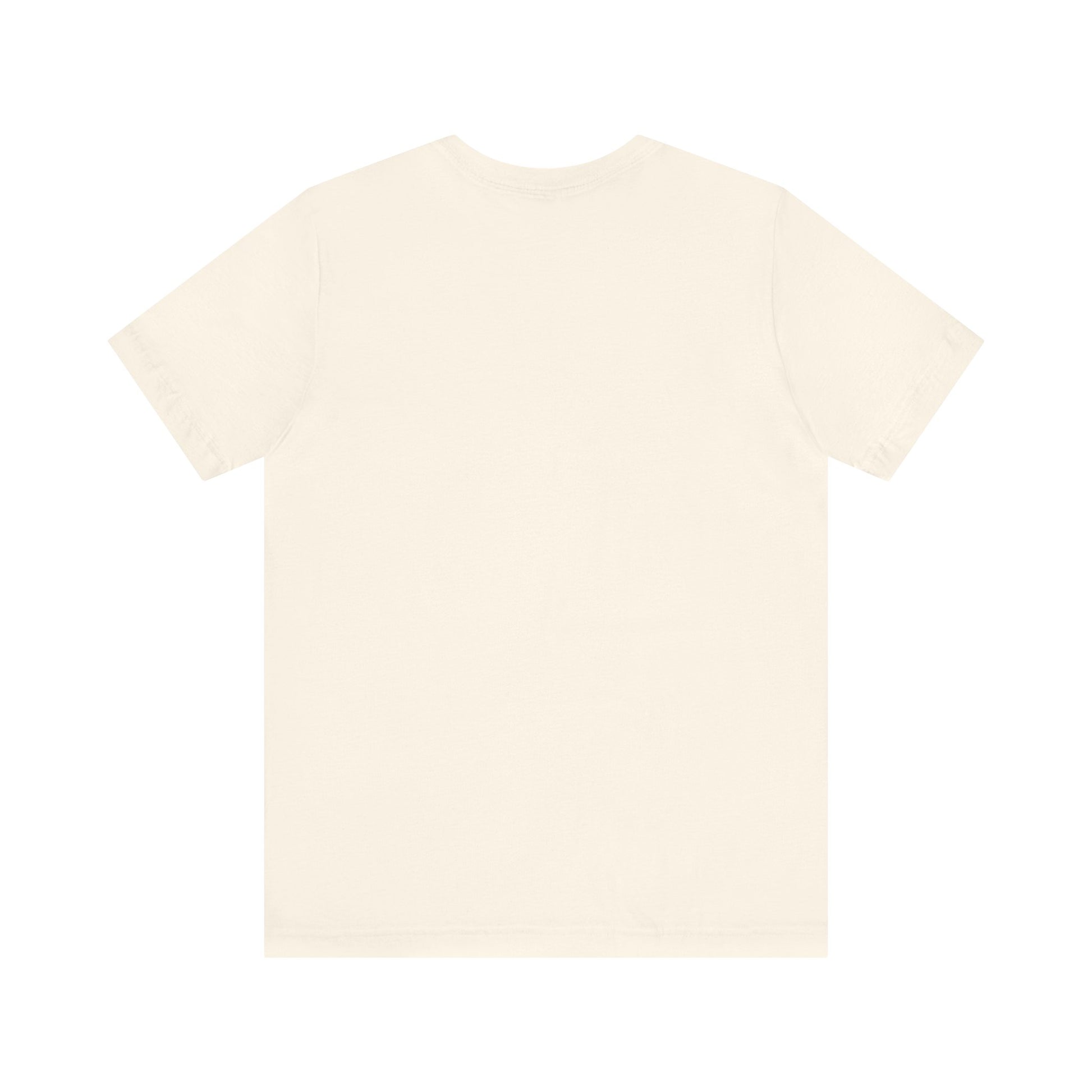 Plain back view of short sleeve jersey tee