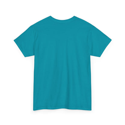Tropical Blue t-shirt shown from the back on a white background
