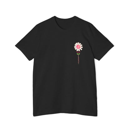 A short sleeve unisex jersey t-shirt featuring an graphic design for Labor Day, displayed as a clean product mockup.