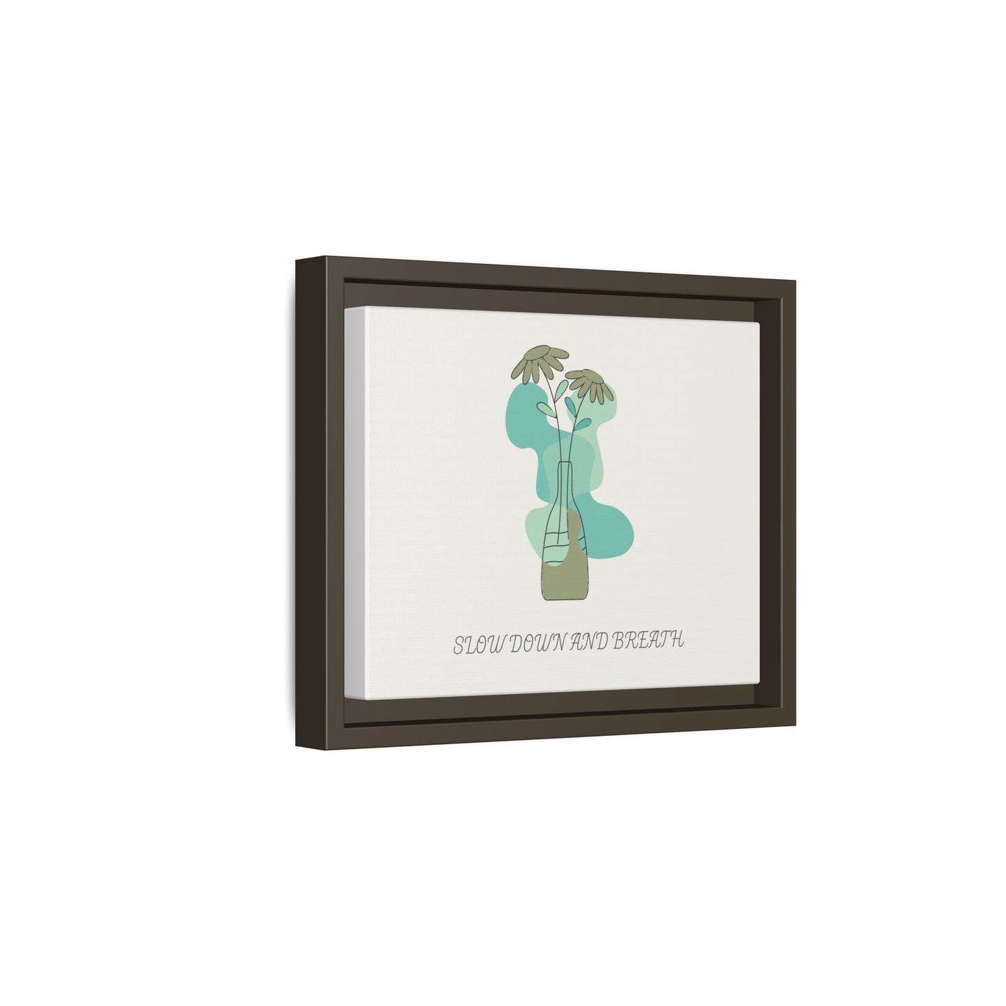 "Slow Down and Breathe" Minimal Botanical Wall Art