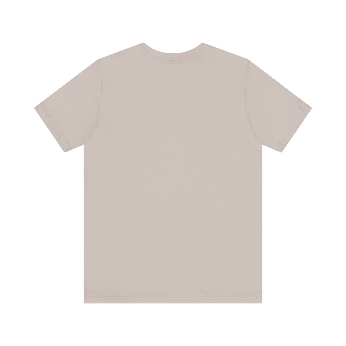 Plain back view of short sleeve jersey tee