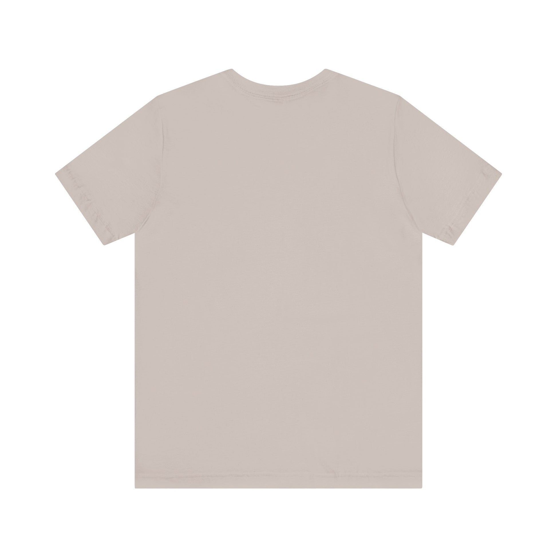 Plain back view of short sleeve jersey tee