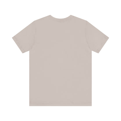 Plain back view of short sleeve jersey tee