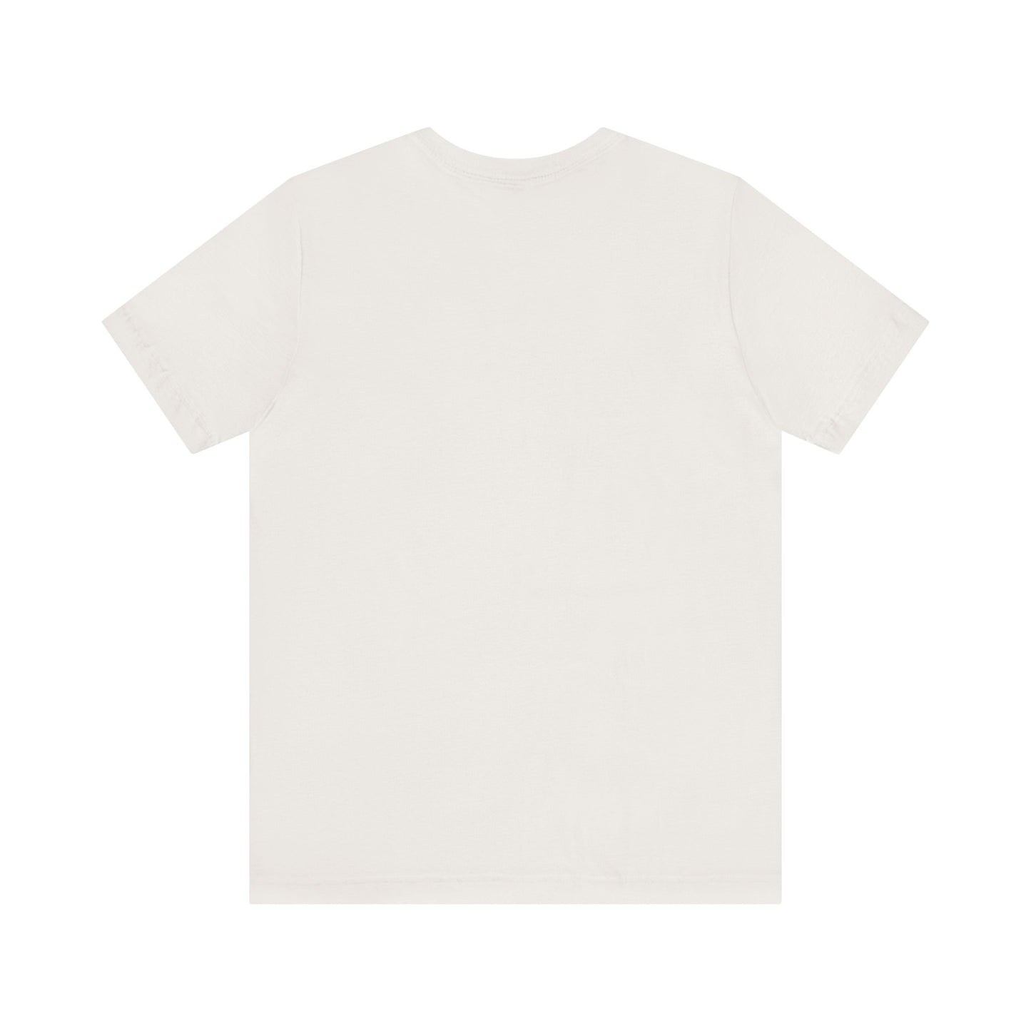 Plain back view of short sleeve jersey tee