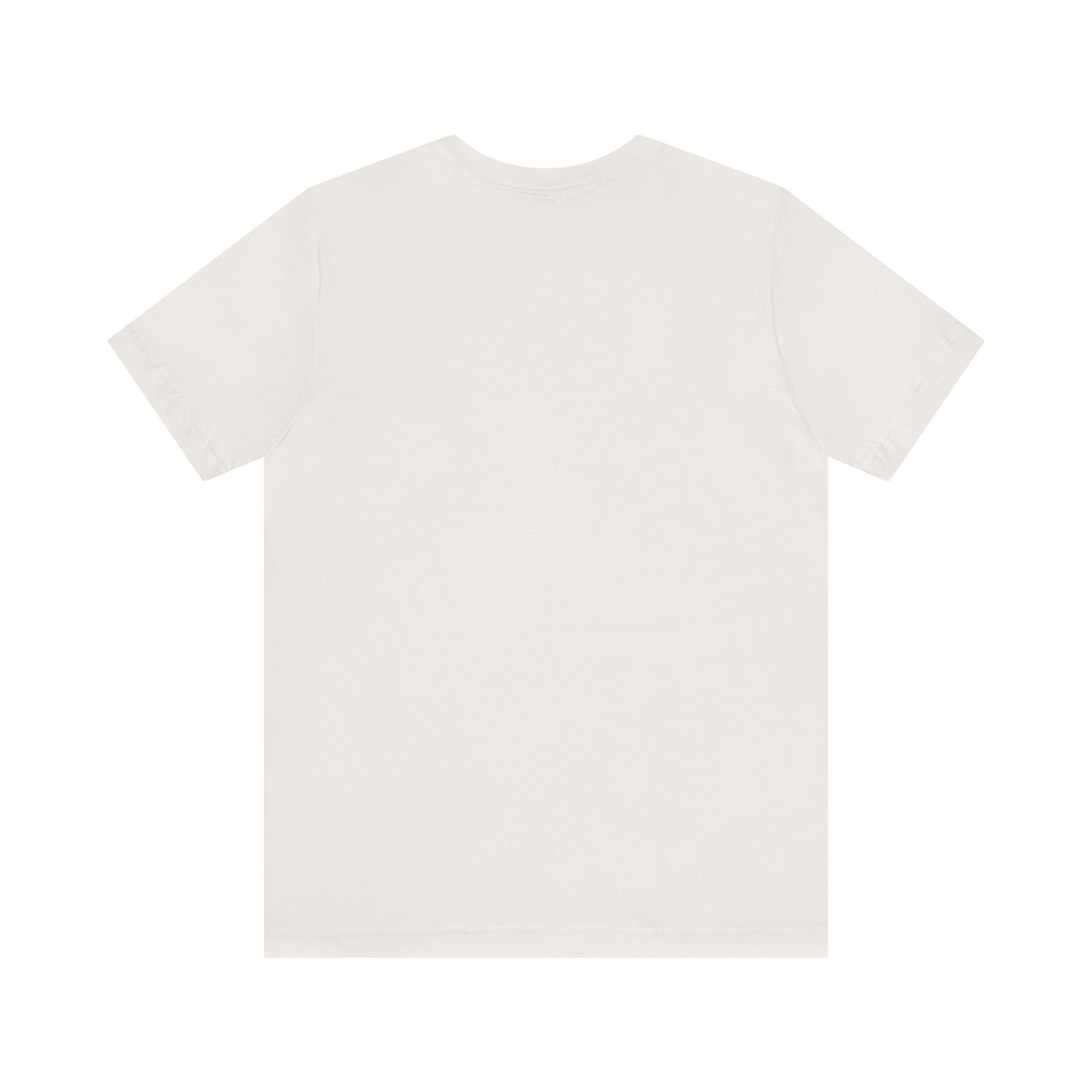 Plain back view of short sleeve jersey tee
