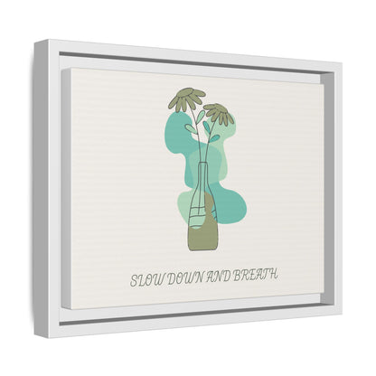 "Slow Down and Breathe" Minimal Botanical Wall Art