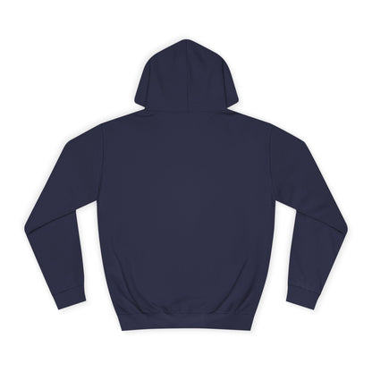 Navy blue hoodie shown from the back on a white background.