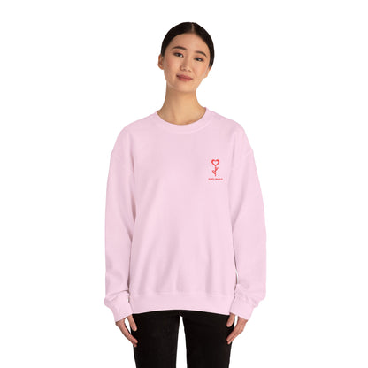 Unisex Crewneck Sweatshirt with “Soft Heart” Embroidery – Premium Minimal Heart Design