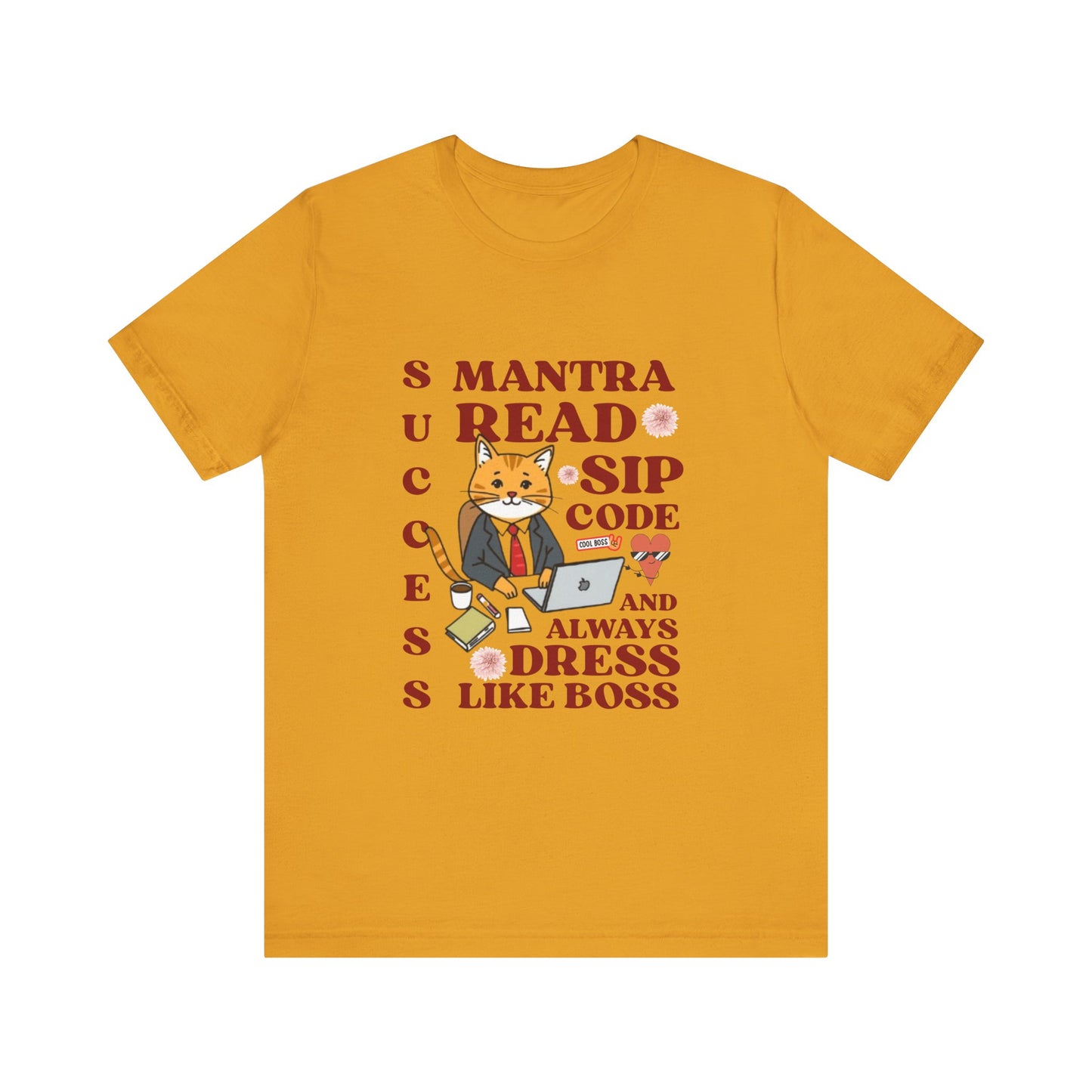 Yellow t-shirt with a fox graphic and text on a white background