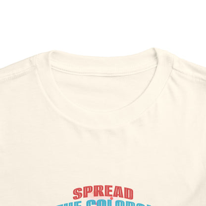 "Spread the Colors! Vibrant Cartoon Toddler Short Sleeve Tee-shirt for Kids & Youth"