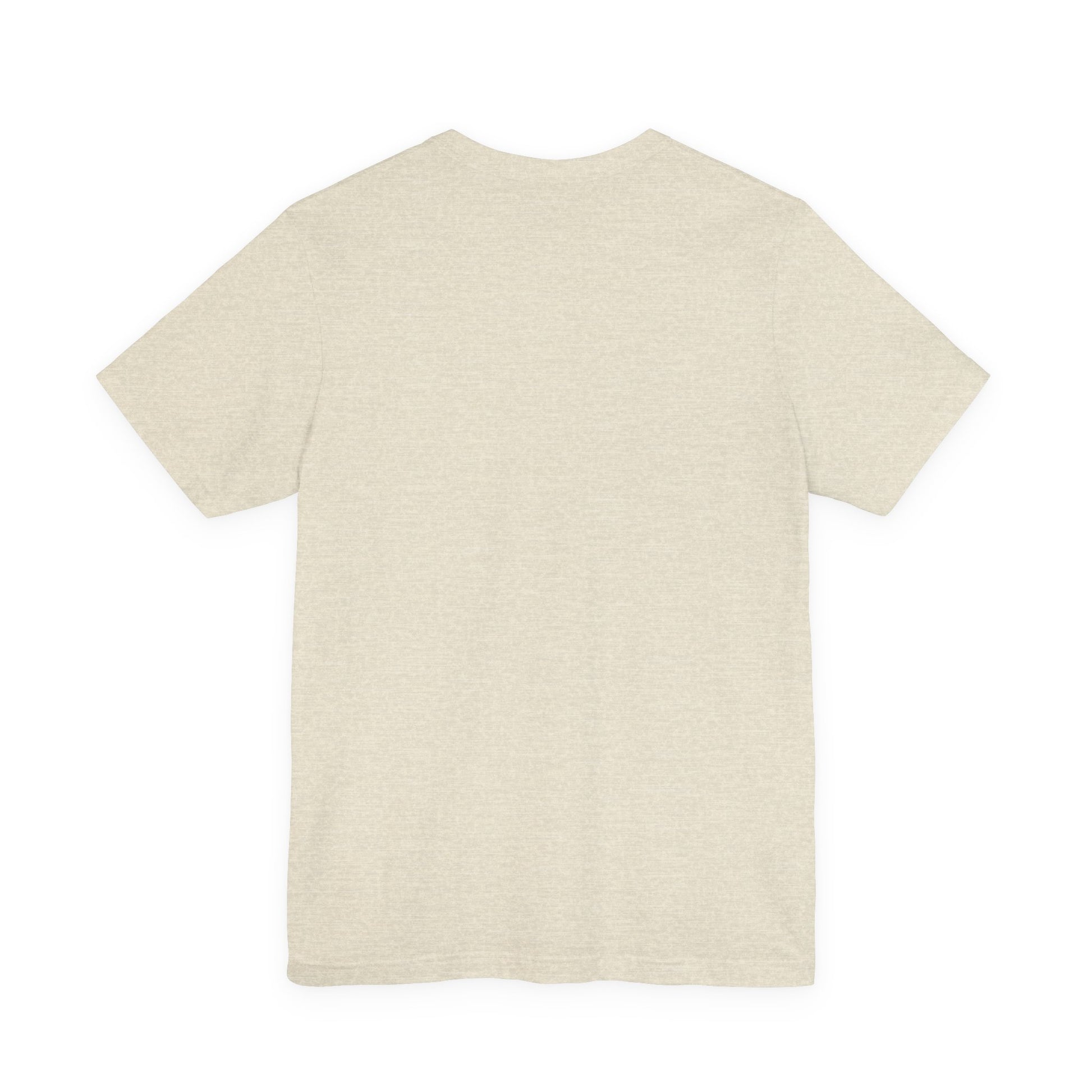 Plain back view of short sleeve jersey tee