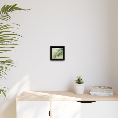 "Minimalist Palm Leaf Matte Canvas Wall Art - Framed Botanical Print"