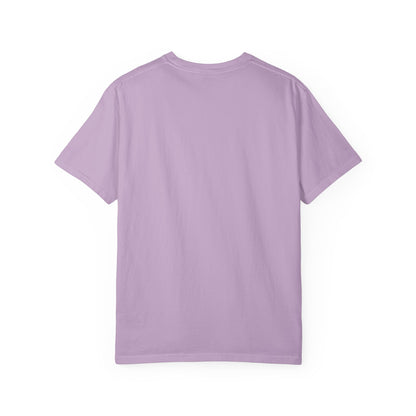 Back side of plain garment-dyed t-shirt