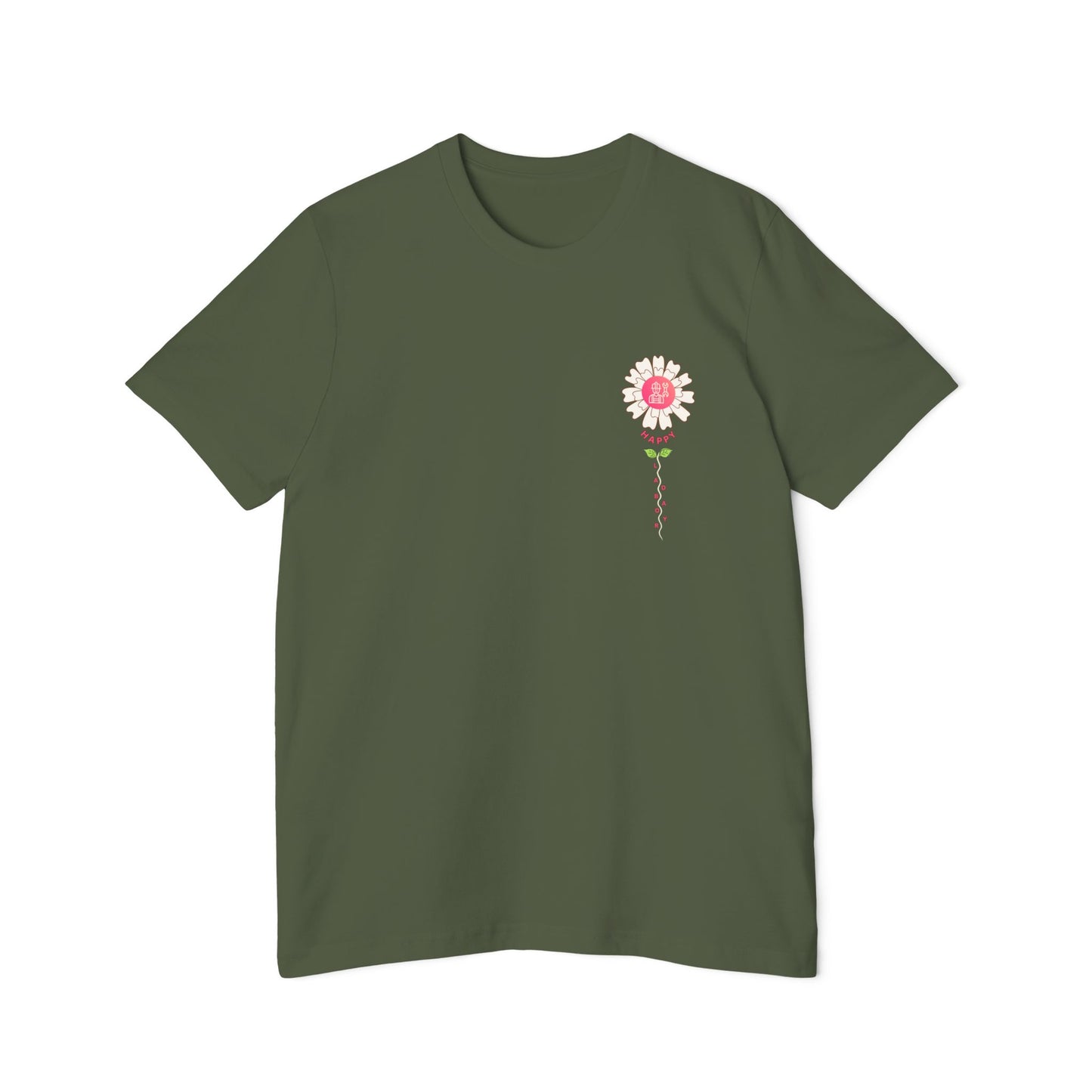 A short sleeve unisex jersey t-shirt featuring an graphic design for Labor Day, displayed as a clean product mockup.
