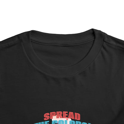 "Spread the Colors! Vibrant Cartoon Toddler Short Sleeve Tee-shirt for Kids & Youth"