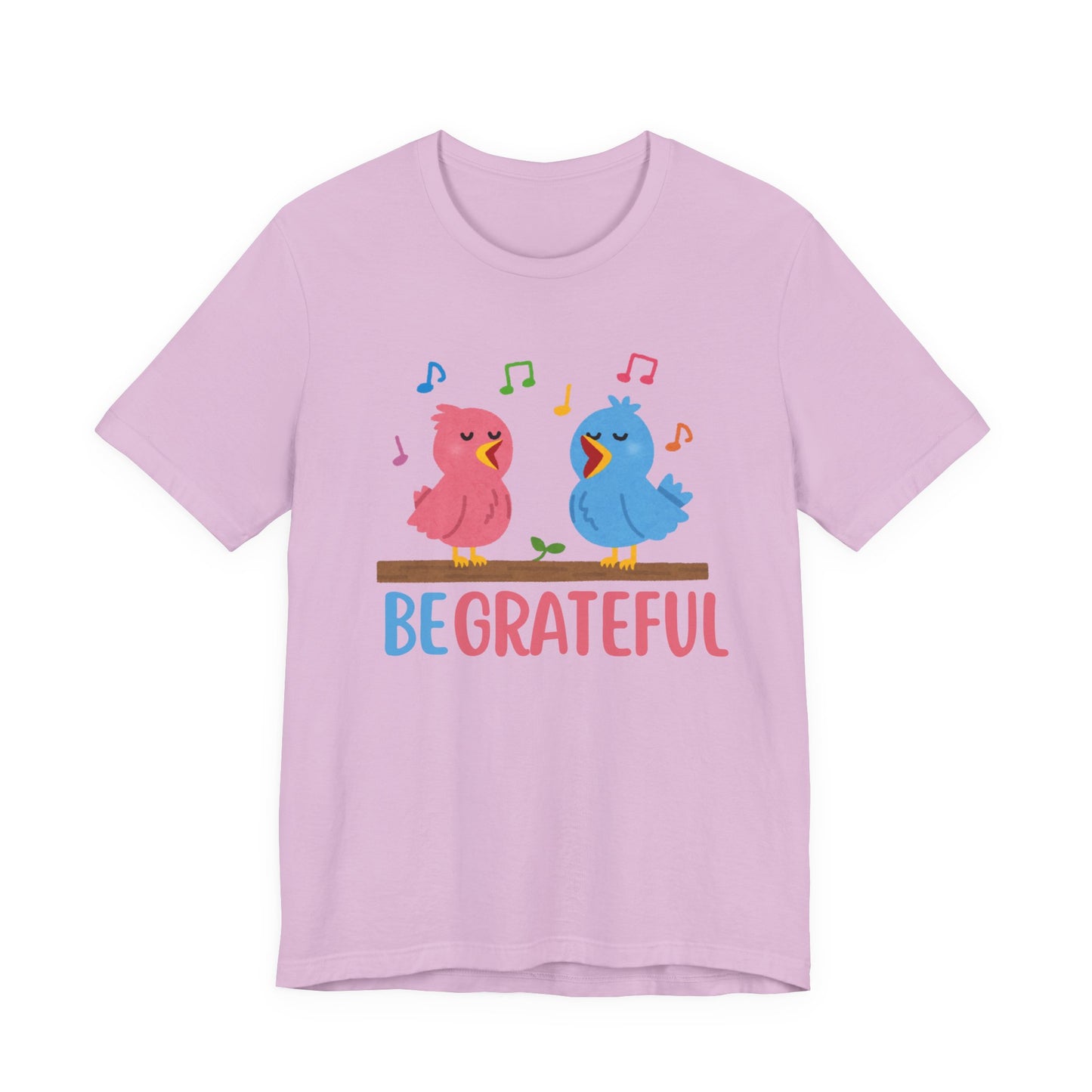 Be Grateful Bird Print T-Shirt – Inspiring Nature Graphic Tee