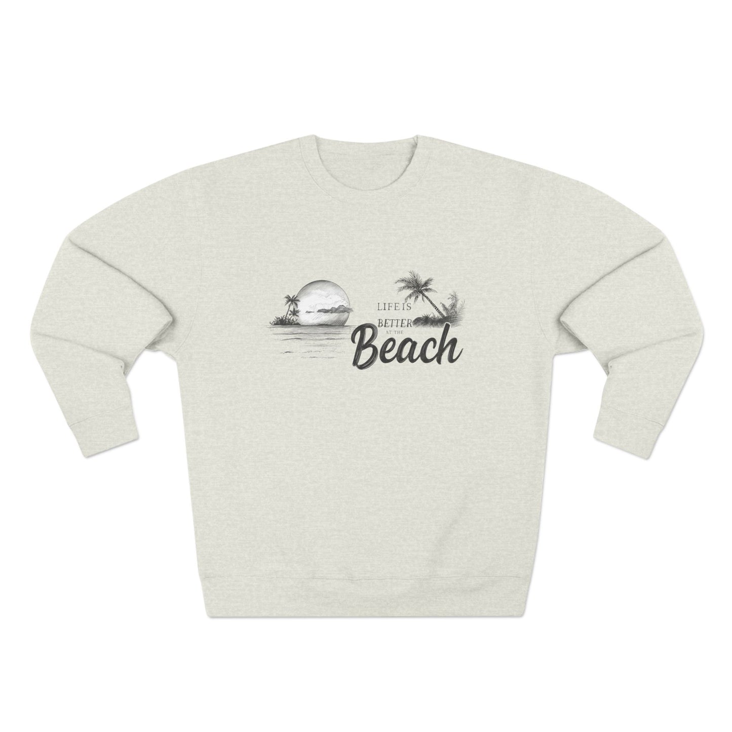 Beach Sunset Crewneck Sweatshirt — Vintage Palm "Life is Better at the Beach"