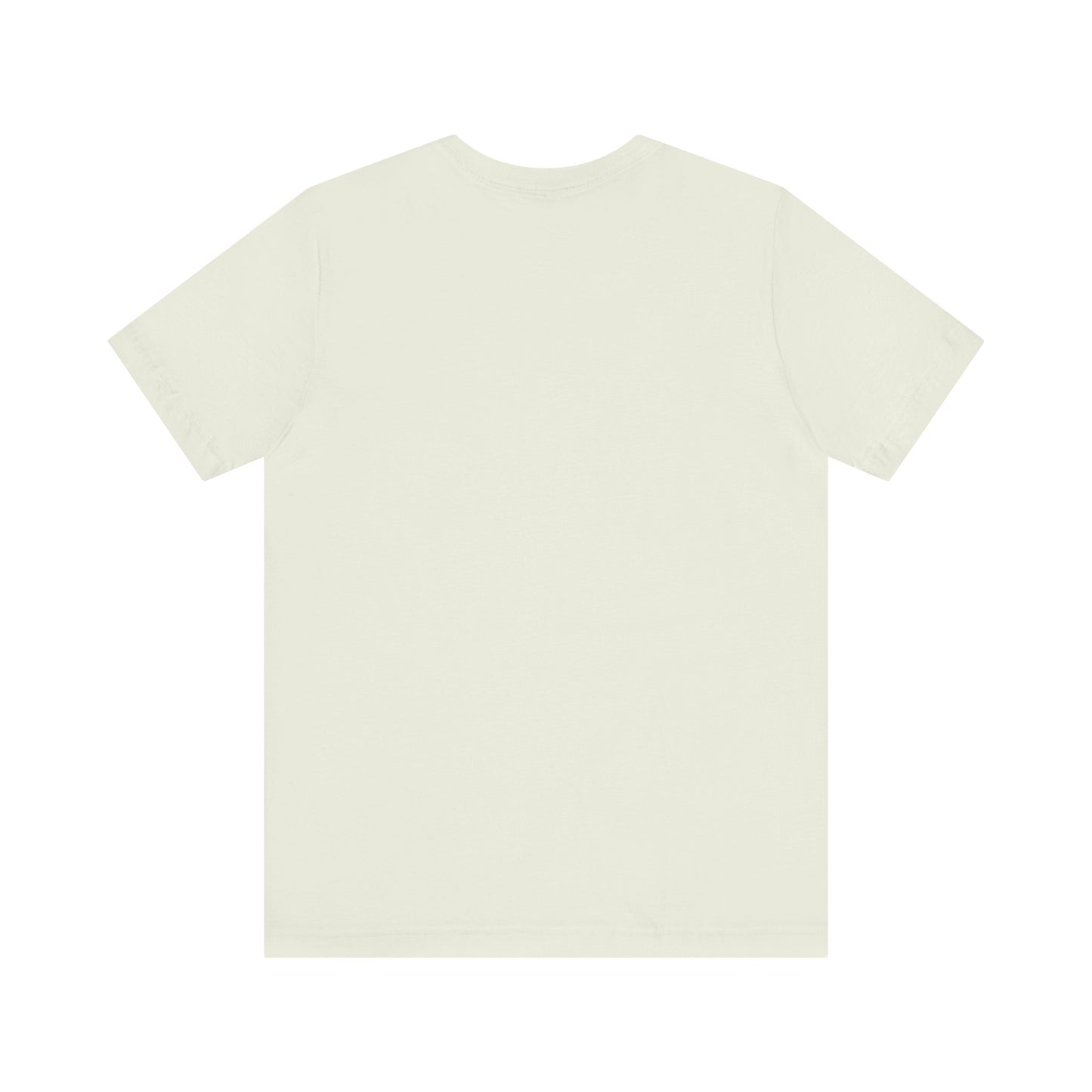 Plain back view of short sleeve jersey tee