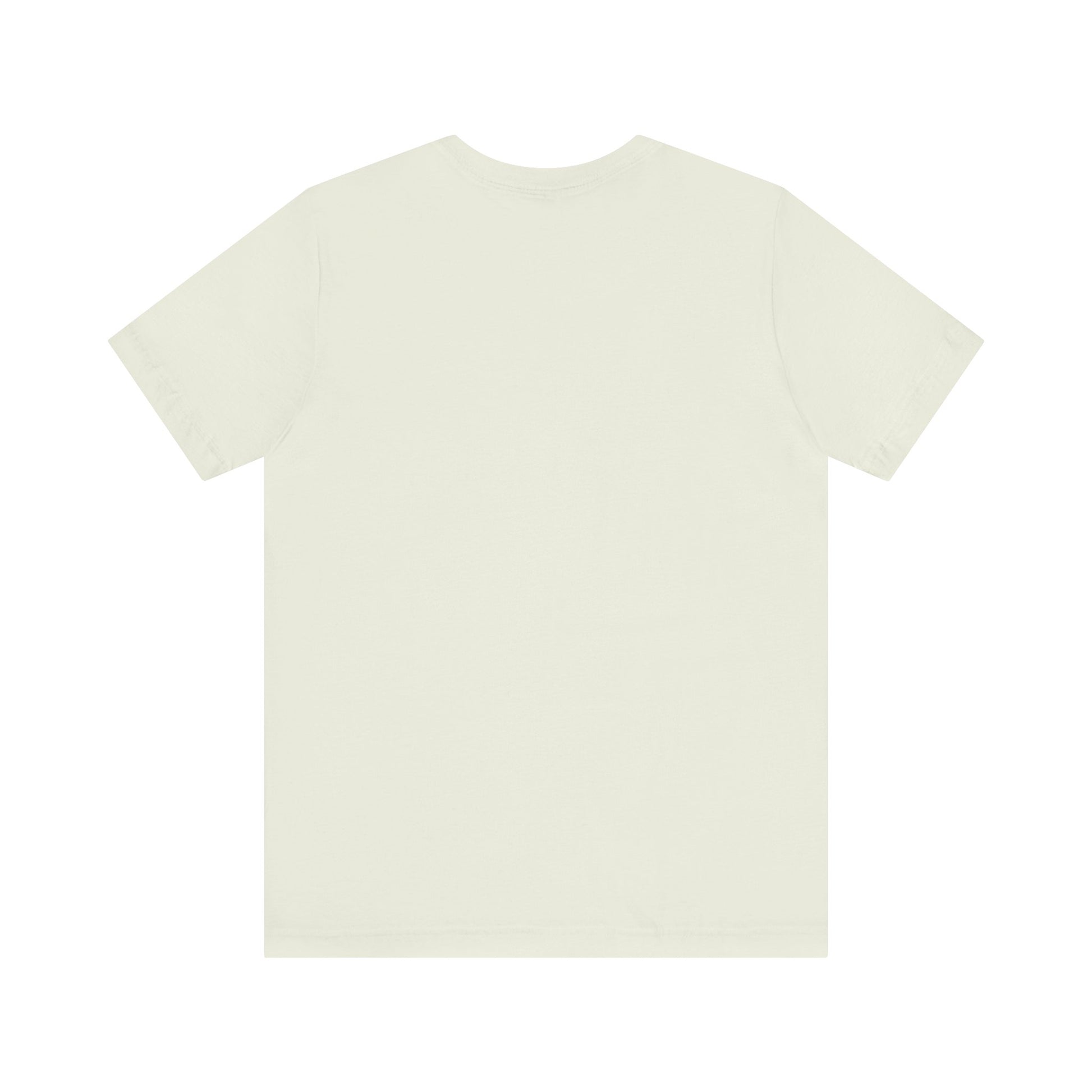 Plain back view of short sleeve jersey tee