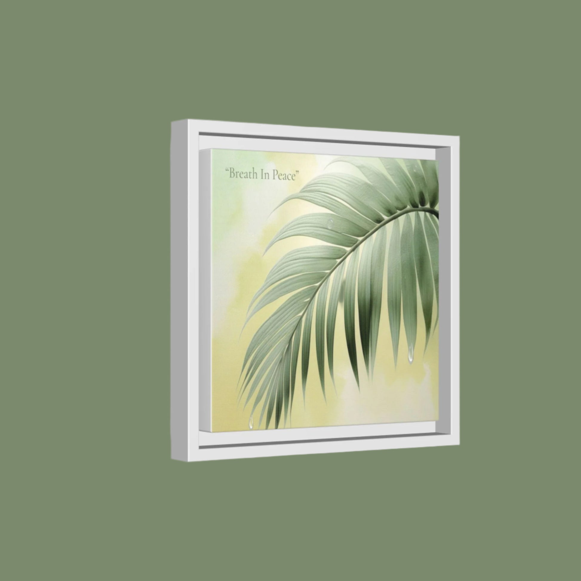 minimalist palm leaf matte canvas wall art-framed botanical print