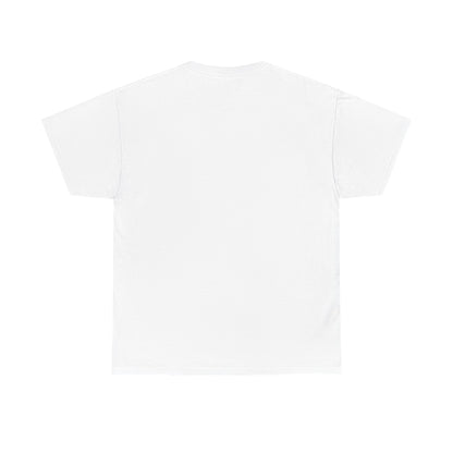 Plain back view of unisex white cotton T-shirt