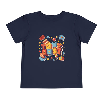 Colorful Throwback Kid graphic on t-shirt inspired by 90s toys and primary color retro