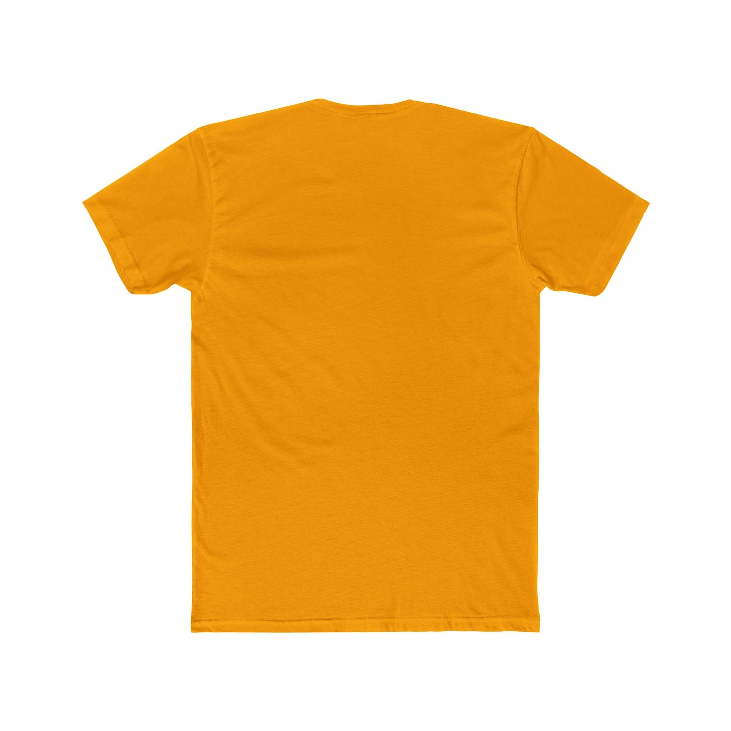 Rear view of solid color unisex cotton tee with no print
