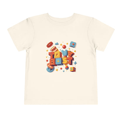 Colorful Throwback Kid graphic on t-shirt inspired by 90s toys and primary color retro