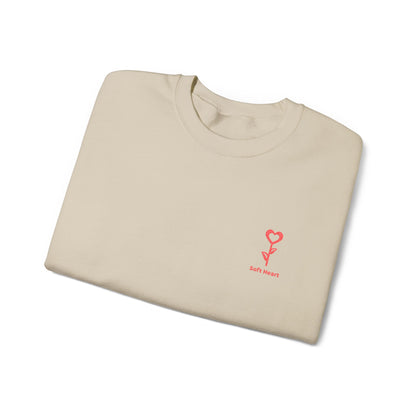 Unisex Crewneck Sweatshirt with “Soft Heart” Embroidery – Premium Minimal Heart Design
