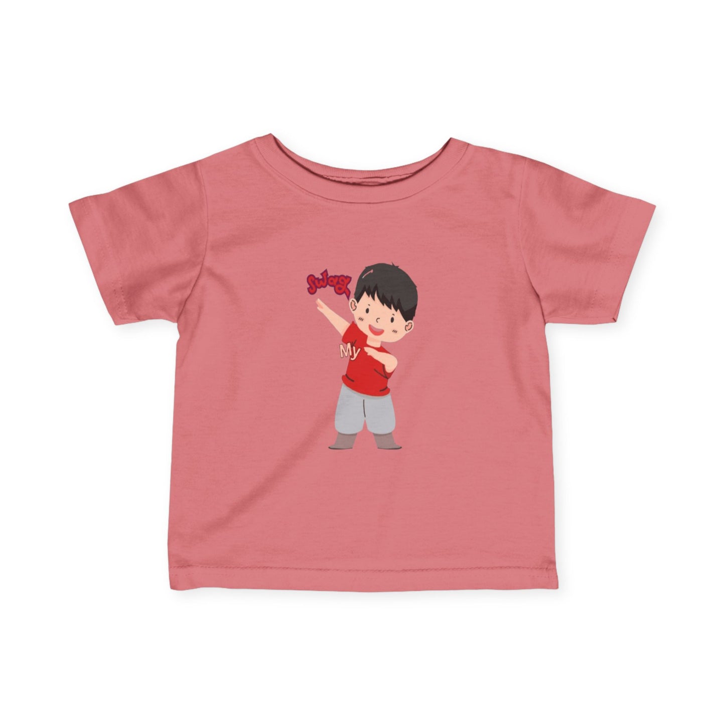 Baby wearing mavelous fine jersey tee with soft cotton fabric

