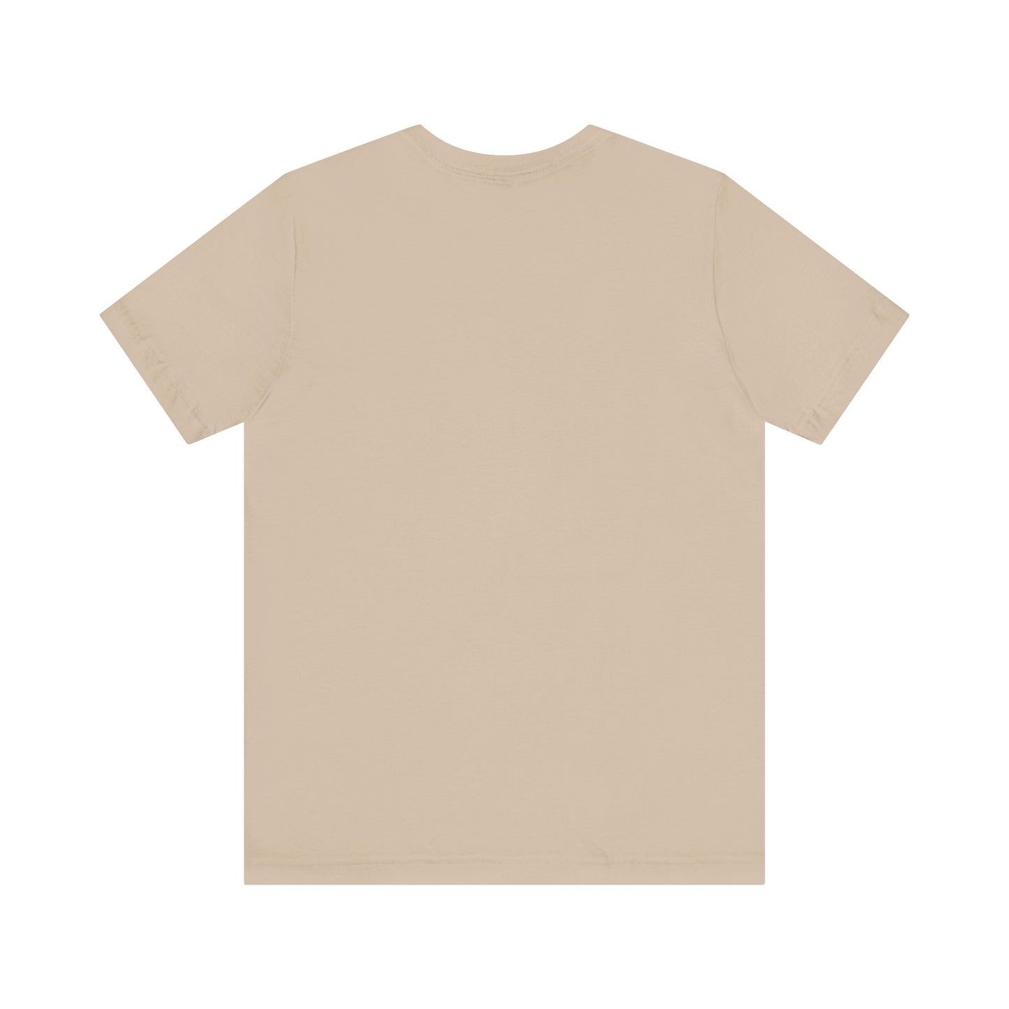 Plain back view of short sleeve jersey tee
