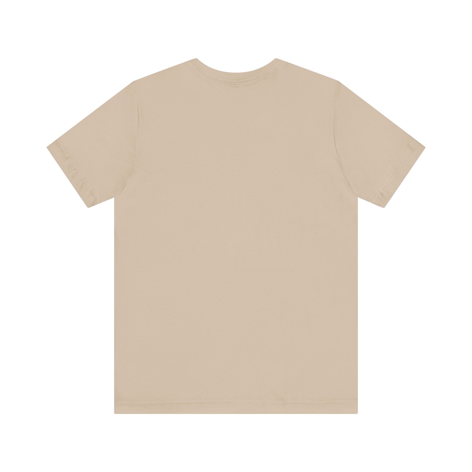 Plain back view of short sleeve jersey tee