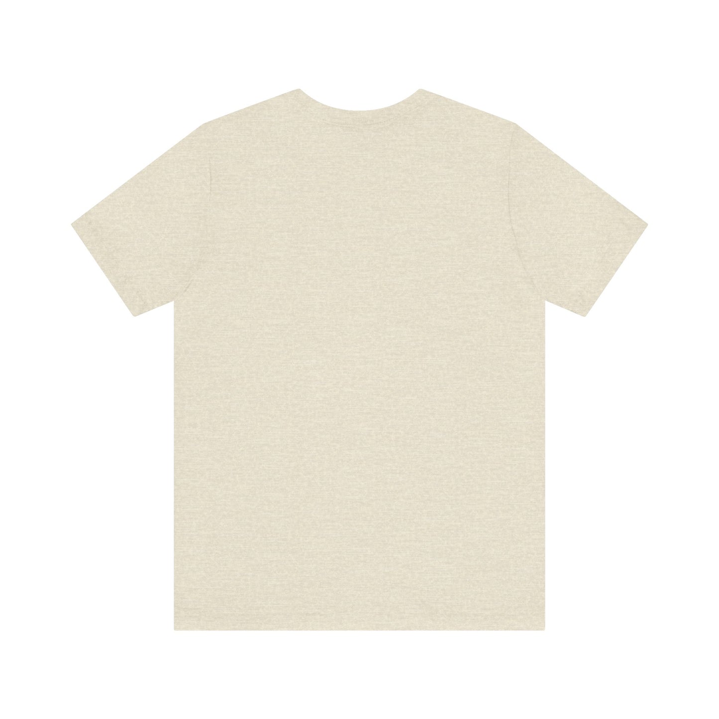 Plain back view of short sleeve jersey tee